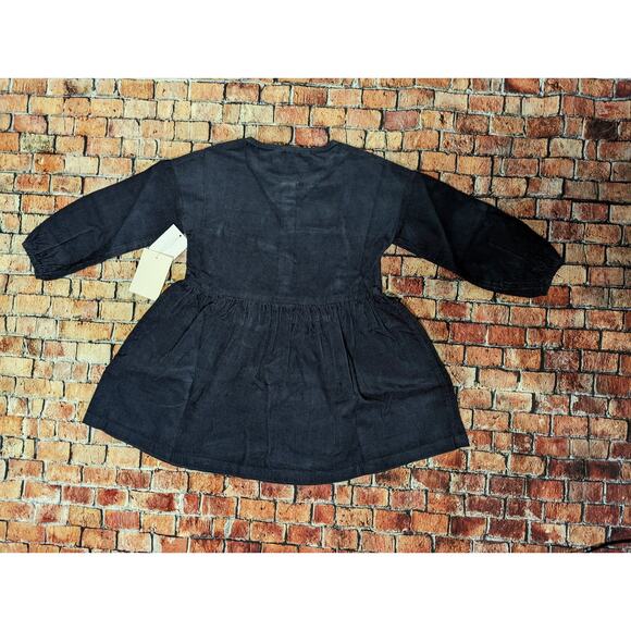 NWT Open Edit Corduroy Henley Dress Kids' Girl Navy Kind Award Patch Size 2 - Picture 5 of 5